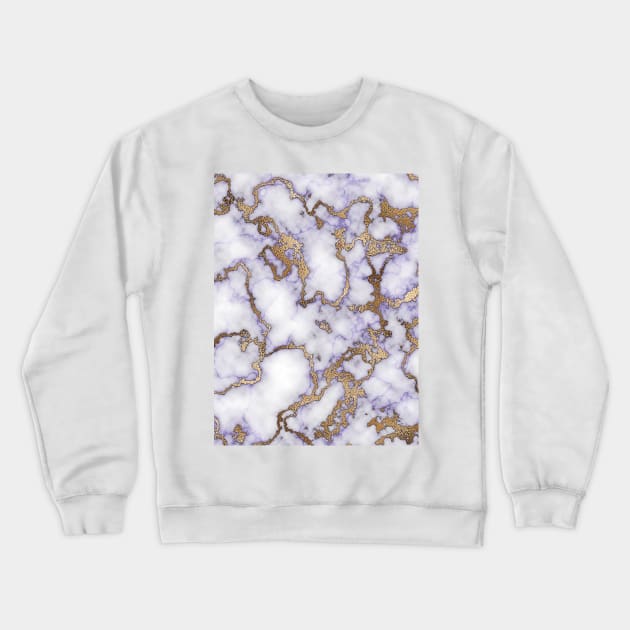 Amethyst Gold Marble Look Crewneck Sweatshirt by Rosemarie Guieb Designs